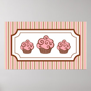 Poster Art Cupcakes rose