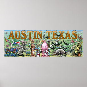 Poster Art d'amusement d'Austin le Texas