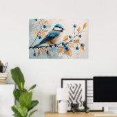 Poster Art d'aquarelle Blue Jay (Bureau à domicile)