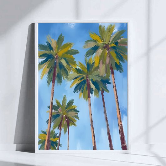 Poster Art d'aquarelle de palmiers tropical