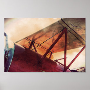Poster Art d'Archivage d'avion antique Red Wing