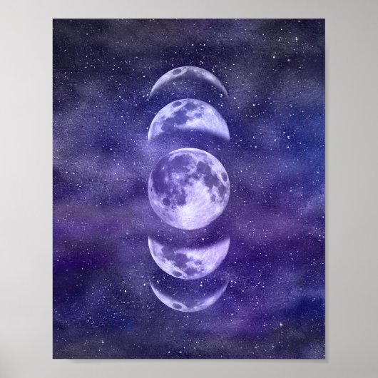Poster Art d'astrologie des phases de lune lunaire (Devant)