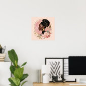 Poster Art d'autonomisation des femmes noires (Bureau à domicile)