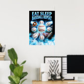 Poster Art de baseball bootleg vintage (Bureau à domicile)