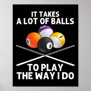 Poster Art de billard drôle pour les hommes amateurs de b
