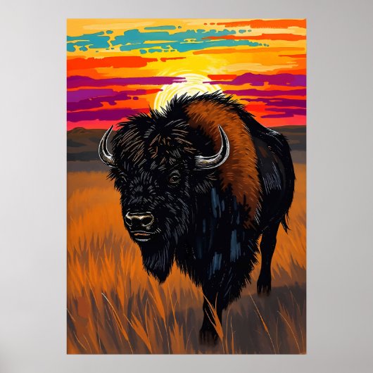 Poster Art de bison américain (Devant)