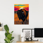 Poster Art de bison américain (Bureau à domicile)