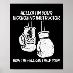 Poster Art de boxe amusant pour hommes femmes entraîneur