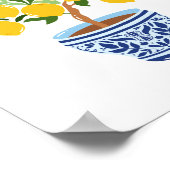 Poster Art de branche de citron de pot de gingembre de ch (Coin)