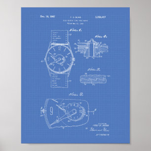 Poster Art de brevet de la montre 1966 - modèle