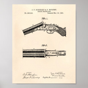 Poster Art de brevet de l'arme à feu 1883 de chargement