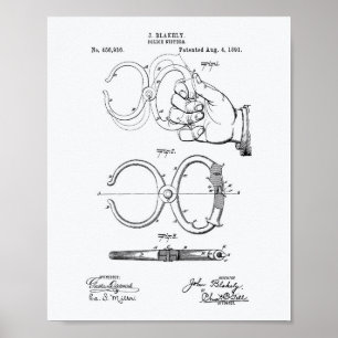 Poster Art de brevet des pinces 1891 de police - livre