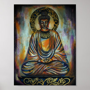 Poster Art de Budhha - paix et patience par Mansa Pryor