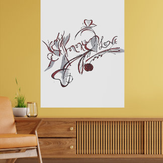 Poster art de calligraphie dessinée à la main sur mesure