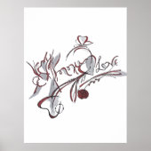 Poster art de calligraphie dessinée à la main sur mesure (Devant)