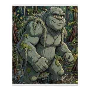 Poster Art de carte à collectionner du monstre du marais 