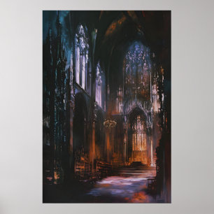 Poster Art de cathédrale gothique imprimable Académie som