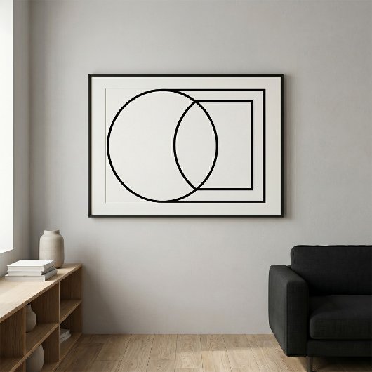 Poster Art de cercle carré abstrait moderne