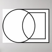Poster Art de cercle carré abstrait moderne (Devant)