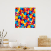 Poster Art de chaos de couleur de cercles superposés (Cuisine)