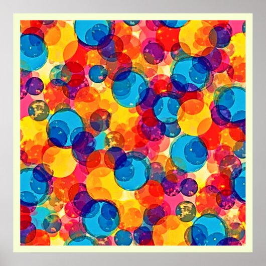 Poster Art de chaos de couleur de cercles superposés (Devant)
