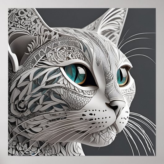 Poster art de chat de gustav klimt (Devant)