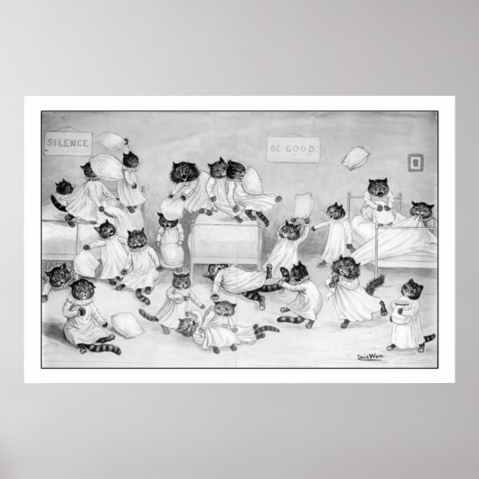 Poster Art de chat par Louis Wain 1900 (Devant)