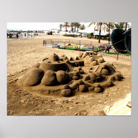Poster art de châteaux de sable sur la plage de Marbella (Devant)