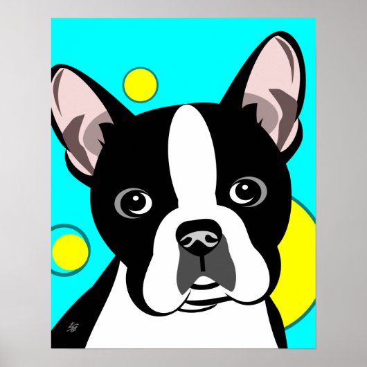 Poster Art de chien Boston Terrier (Devant)