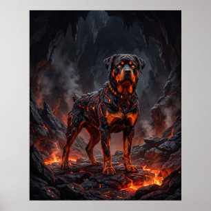 Poster Art de chien Rottweiler de forge en fusion