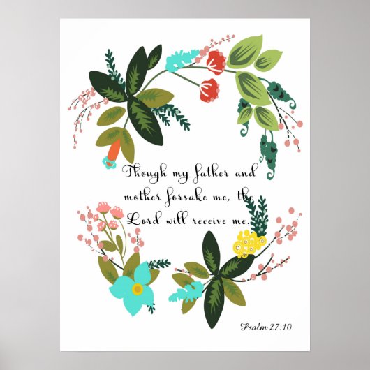 Poster Art de citation chrétienne - Psaume 27:10 (Devant)