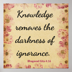 Poster Art de citation de connaissance rose beige inspira