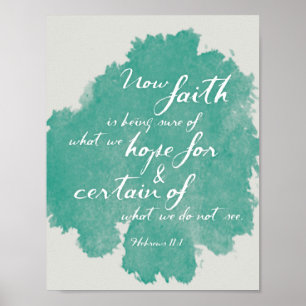 Poster Art de citation de foi, 11:1 d'Hébreux d'art