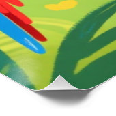 Poster Art de citation heureux de perroquet tropical (Coin)