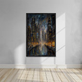 Poster Art de cité futuriste de style Van Gogh