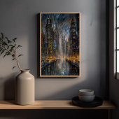 Poster Art de cité futuriste de style Van Gogh