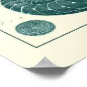 Poster Art de coquillage rouge et vert (Coin)