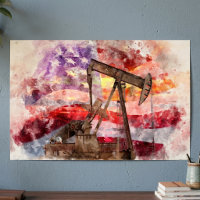 Art de coucher de soleil à l'aquarelle Pompe patri