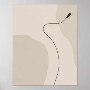 Poster Art de courbe de ligne minimaliste
