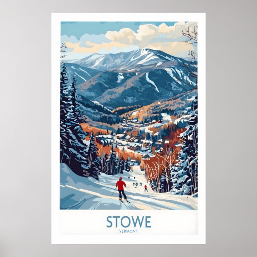 Poster Art de course de ski du Vermont 1 (Devant)