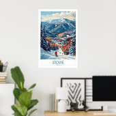 Poster Art de course de ski du Vermont 1 (Bureau à domicile)