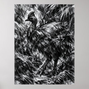 Poster Art de densité de la forêt de casoars