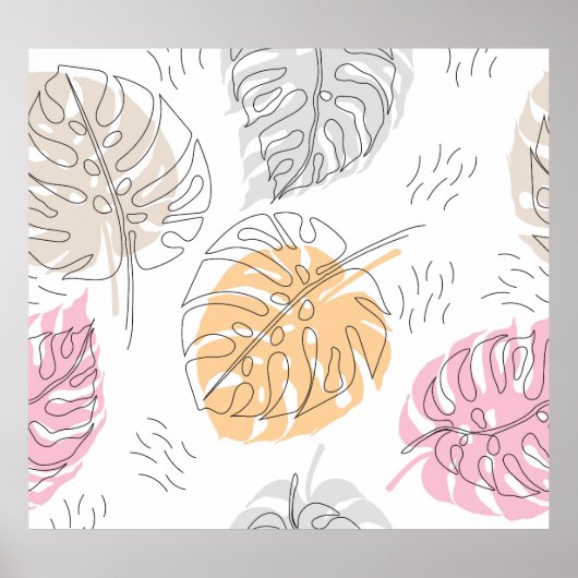 Poster Art de dessin de ligne de monstère exotique (Devant)