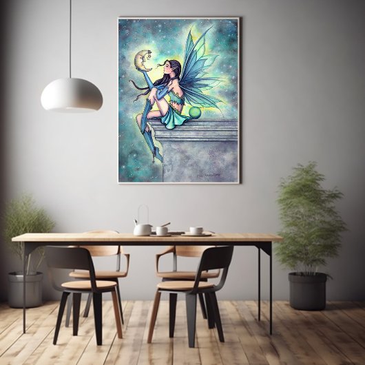 Poster Art de fée ami de la lune par Molly Harrison