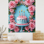 Poster Art de fête d'anniversaire coloré (Cuisine)