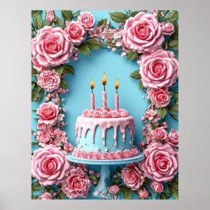 Poster Art de fête d'anniversaire coloré