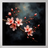 Poster Art de fleur de pêcher vietnamienne (Devant)