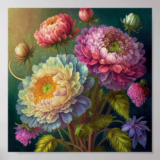 Poster Art de fleurs colorées (Devant)
