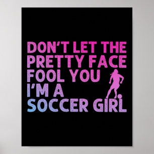 Poster Art de football drôle pour les filles femmes amate