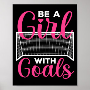 Poster Art de football drôle pour les filles les adolesce